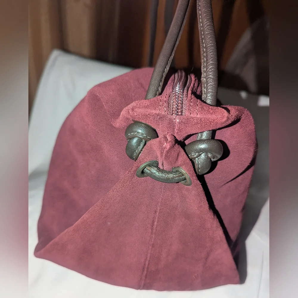 Sundance Purple Marroon Suede Hobo Shoulder Bag